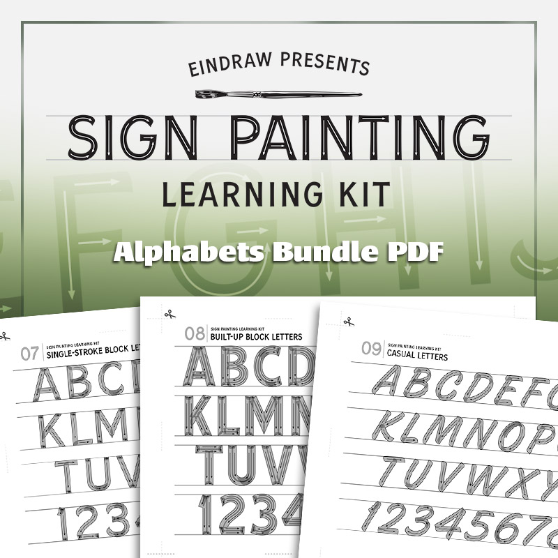 Eindraw Sign Painting Learning Kit Alphabets Bundle