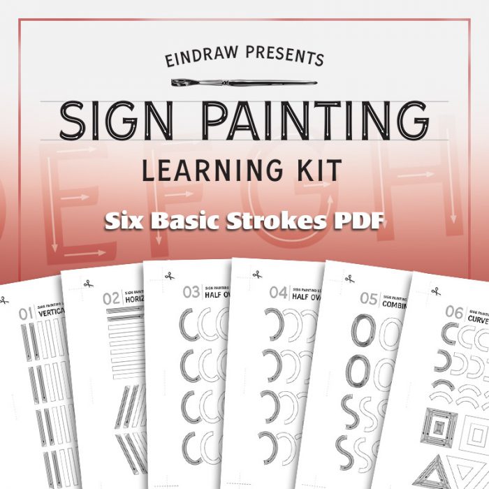 Eindraw Sign Painting Learning Kit Six Basic Strokes